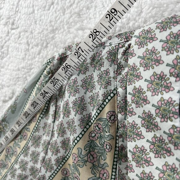 Soft Surroundings XL Womens Sky Blue Paisley Pleated Tabitha Tunic Boho Peasant - Picture 11 of 15